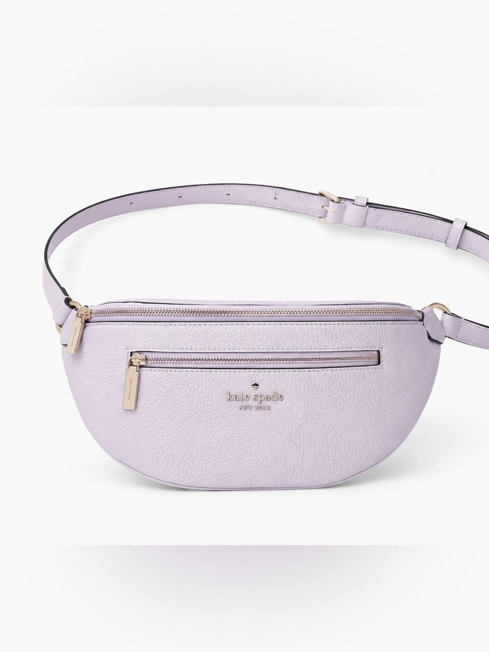 Kate Spade Leila Pebbled Leather Belt Bag Fanny Pack, Lilac Moonlight New